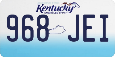 KY license plate 968JEI
