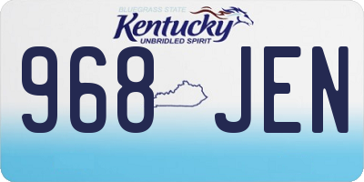 KY license plate 968JEN
