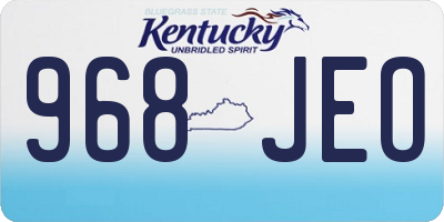 KY license plate 968JEO