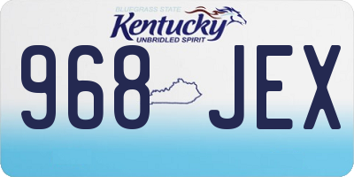 KY license plate 968JEX