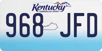 KY license plate 968JFD