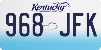KY license plate 968JFK