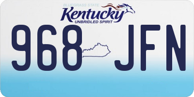 KY license plate 968JFN