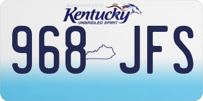 KY license plate 968JFS