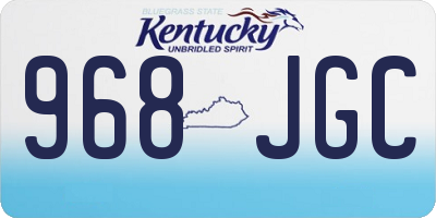 KY license plate 968JGC