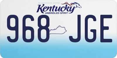 KY license plate 968JGE