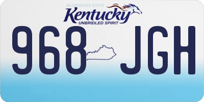 KY license plate 968JGH