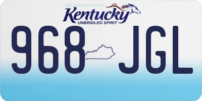 KY license plate 968JGL