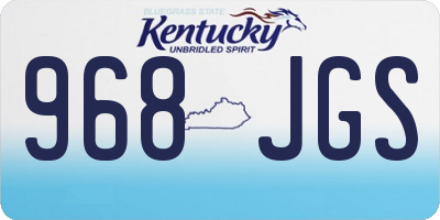 KY license plate 968JGS