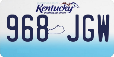 KY license plate 968JGW