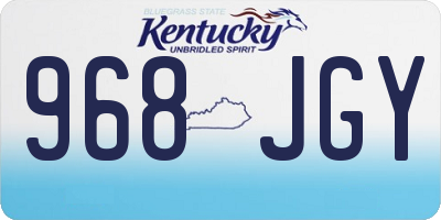 KY license plate 968JGY