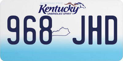 KY license plate 968JHD