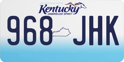 KY license plate 968JHK