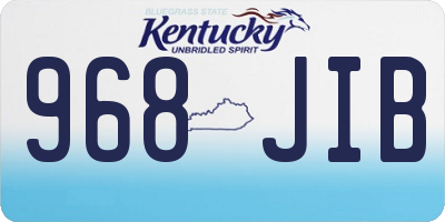 KY license plate 968JIB