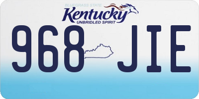 KY license plate 968JIE
