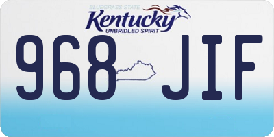 KY license plate 968JIF
