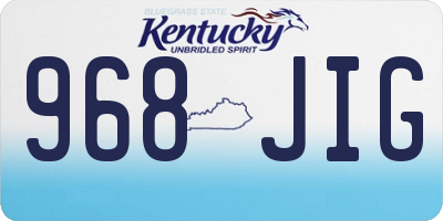KY license plate 968JIG
