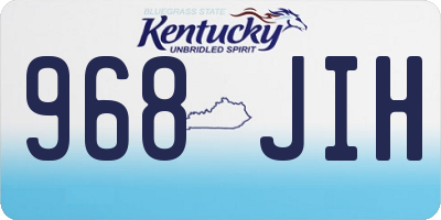 KY license plate 968JIH