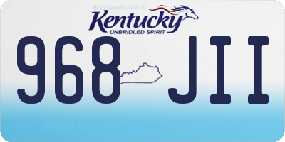 KY license plate 968JII