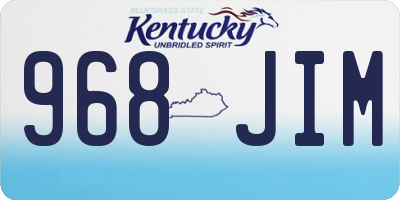KY license plate 968JIM