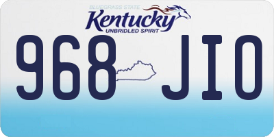 KY license plate 968JIO
