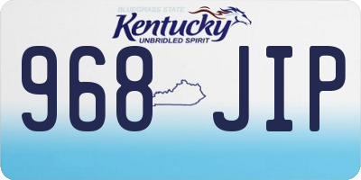 KY license plate 968JIP