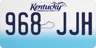 KY license plate 968JJH