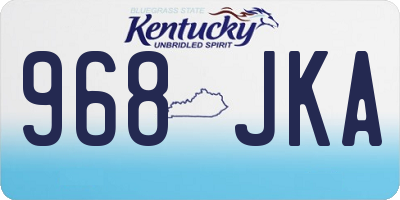 KY license plate 968JKA