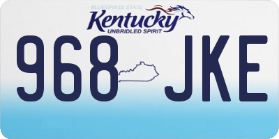 KY license plate 968JKE