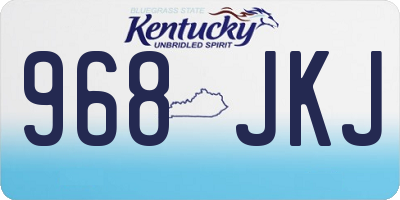 KY license plate 968JKJ