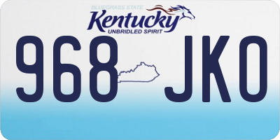 KY license plate 968JKO