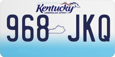 KY license plate 968JKQ
