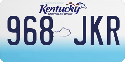 KY license plate 968JKR