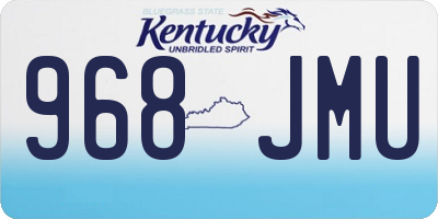 KY license plate 968JMU