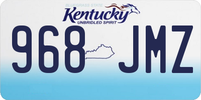 KY license plate 968JMZ