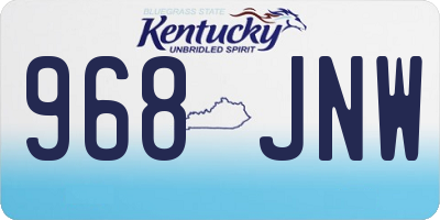 KY license plate 968JNW