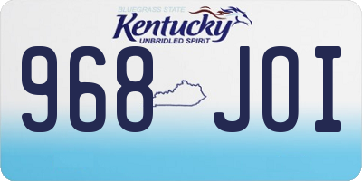 KY license plate 968JOI