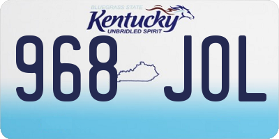 KY license plate 968JOL