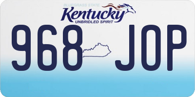 KY license plate 968JOP