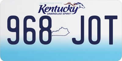 KY license plate 968JOT