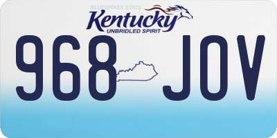 KY license plate 968JOV