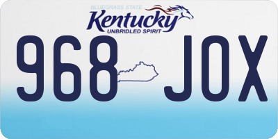 KY license plate 968JOX