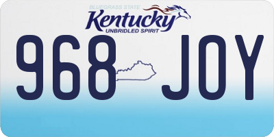 KY license plate 968JOY