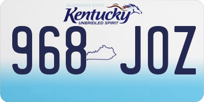 KY license plate 968JOZ