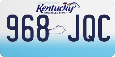 KY license plate 968JQC