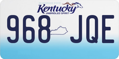 KY license plate 968JQE