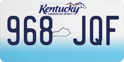 KY license plate 968JQF