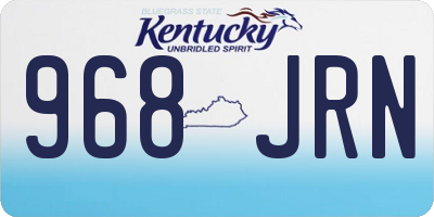 KY license plate 968JRN