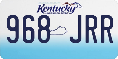 KY license plate 968JRR