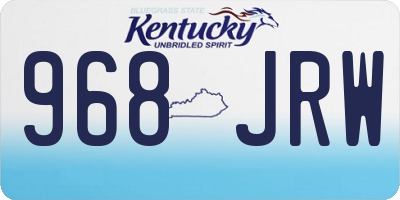 KY license plate 968JRW